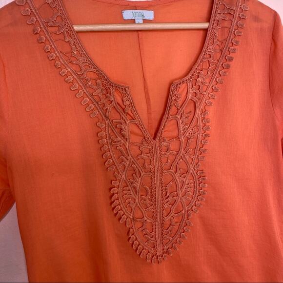 Jemma Orange Lace Overlay Tunic Large - Picture 4 of 11